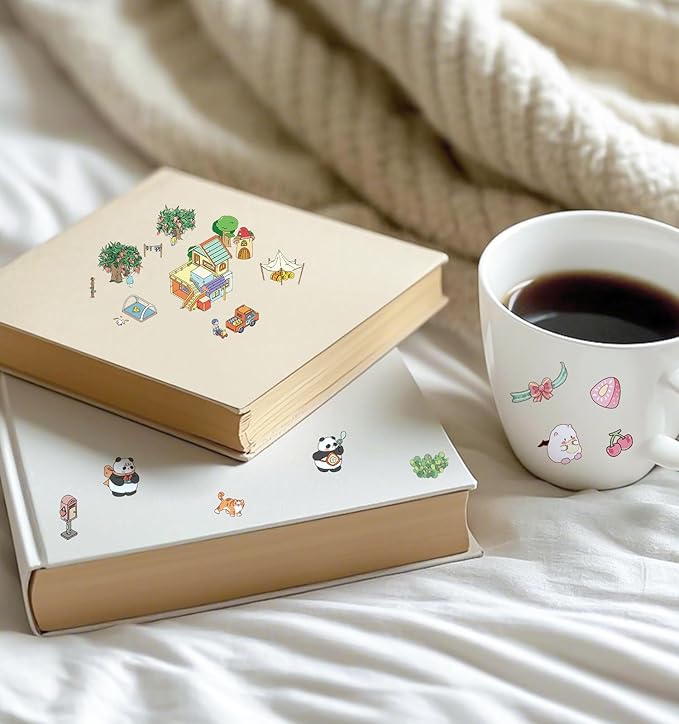 Sticker Book, 6 Sets DIY 3D House Stickers, Fun DIY Stickers Scene Make Your Own Mini House Cute Cartoon Animal Scene Sticker for Kids Adult Sticker Art Relief Stress Pass The Time