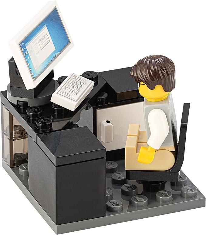Custom Toys & Hobbies INC Building Bricks Businessman Lawyer Office Setup- Premium Quality Desk Keyboard Computer & Minifigure Holiday Birthday Gift for Kids