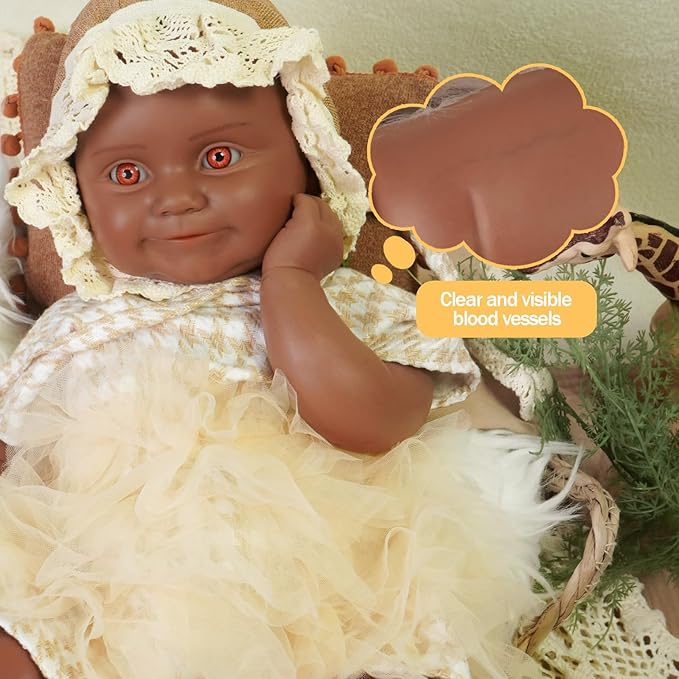 Reborn Baby Dolls Silicone Full Body 18.1in Weighted Real Life Open-Eyes Girl Dolls Lifelike Newborn Baby Soft Body Flexible Limbs Not Vinyl