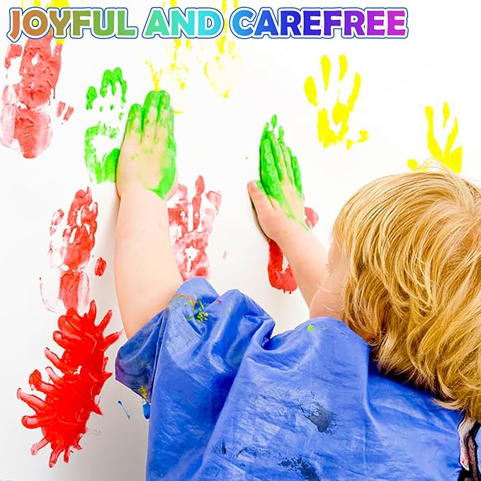 AROIC 16Colors Kids Washable Finger Paint, Non-Toxic, Art Painting Supplies for Toddlers, Finger Painting Supplies for Kids, Hand Paint Set DIY Crafts