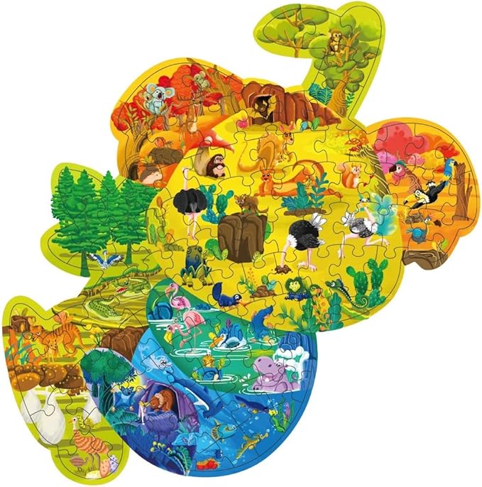 PINU Jigsaw Puzzles for Kids Ages 3-5, 6-8, 8-10, Children Colorful Fun Animal Shaped Puzzle Learning Educational Toys Gifts Games for Boys and Girls (Koala-96 PCS)