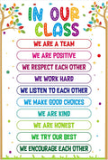 FLYAB Classroom Rules Posters - Motivational Posters for Classroom Decorations In Our Class Inspirational Poster for Preschool Kindergarten Elementary Back to School Teacher Supplies