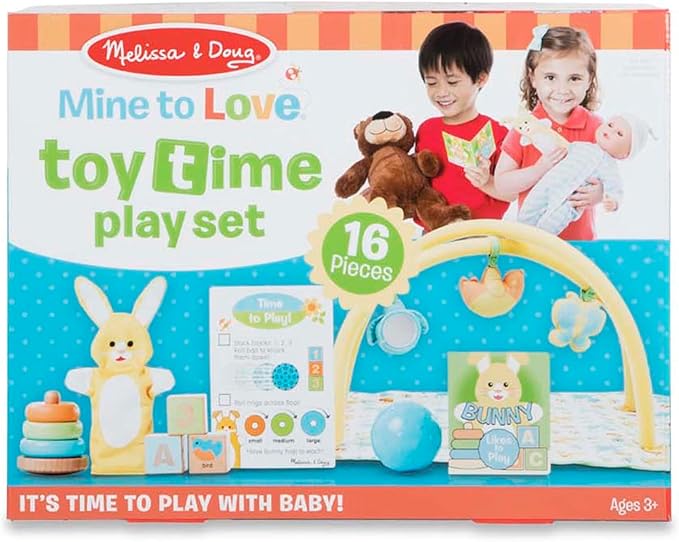 Melissa & Doug Mine to Love Toy Time Play Set for Dolls with Activity Gym, Stacker, Blocks, More (16 pcs)