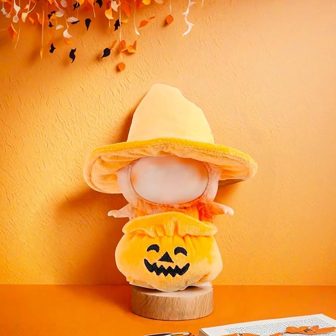 17cm Doll Clothes Set,2 Piece with Cute Pumpkin Dolls Outfits for a Spooky Halloween Dressed-Up Look, Fashion Handmade Accessories for Dolls (Doll Not Included) Halloween Pumpkin Set