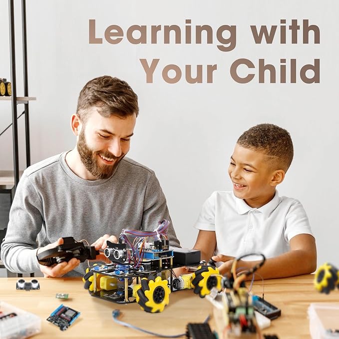 ACEBOTT Robot Kit, Robotics for Kids Ages 8-12 12-16, STEM Toys for Boys with Remote & App Control, Arduino & Scratch Compatible, Science Kits for Kids Age 8-12 12-16, Gift for Boys & Girls(Yellow)