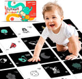 Happy Start High Contrast Baby Cards for Newborns - Black & White Cards, Water-Resistant, BPA-Free, Portable Educational Flashcards for Visual Stimulation, Award-Winning, Ages 0+ (English & Arabic)