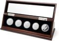 Challenge Coin Display Case 1.5-1.75 Inch 38-44.5 mm Coin Holder 1 Slot (Walnut, 5 Slots)
