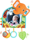 Baby Car Seat Toys - Mirror, Teether & Crinkle Paper - Rear Facing & Tummy Time - Fun Travel Toy