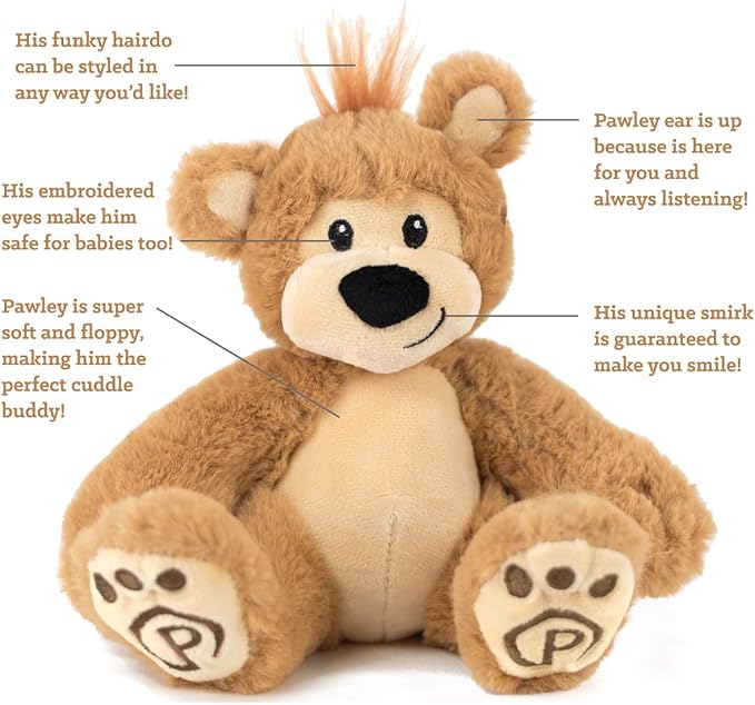 Plushible Pawley The 18" Teddy Bear Stuffed Animal - Teddy Bear Plush Toy with Embroidered Details, Soft Stuffed Toy for Babies, Toddlers & Kids, Ideal for Birthdays