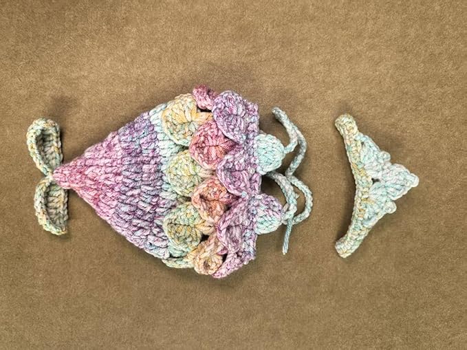 Clothes for Labubu Doll,Clothes for Doll Accessories,Hand-woven Bikini Mermaid Crochet Skirt Set,Summer Mermaid Costume Outfit Suitable for Labubu15&17cm,Dress-Up Accessories for Labubu Doll (color02)