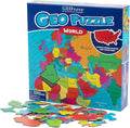 GeoToys GeoPuzzle, World Shaped Jigsaw Puzzles, 68 Pc Geography Puzzle, Geography Game & Map Puzzle, Jigsaw Puzzles for Kids Ages 6-9 Years Old