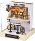 CUTEROOM DIY Doll House Miniature Furniture Wooden House Kit with Dust Cover & LED Light and Accessories - New Three Styles QT Series Dollhouse (QT048)
