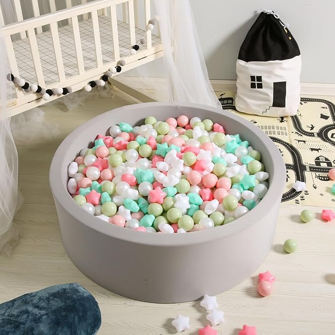 GOGOSO Ball Pits Balls for Toddlers Pack of 50 100 200 Plastics Shape Ball Non-Phthalate Non-BPA Non-Toxic 2.2-Inch Crush Proof Play Balls