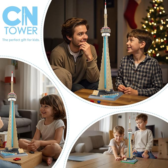 CN Tower Building Blocks Sets Toronto Architecture Building Kits Famous Landmark Model Toys Gift for Adults Kids Teens 400 PCS