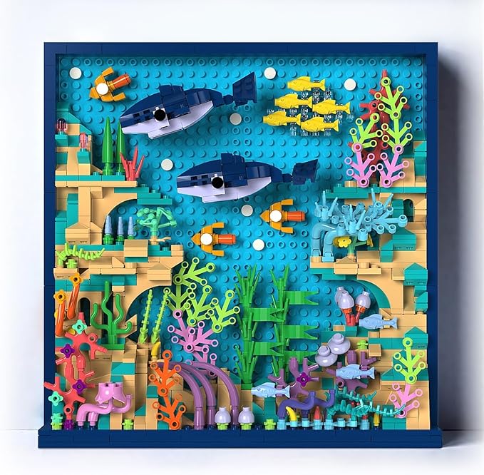 Micro Brick Ocean World Building Set, 3D Wall Art Home Office Decoration or Table Display, Creative Building Craft Set, Ideas Gift Building Toy for Adults,Teens Ages 8+ Kids
