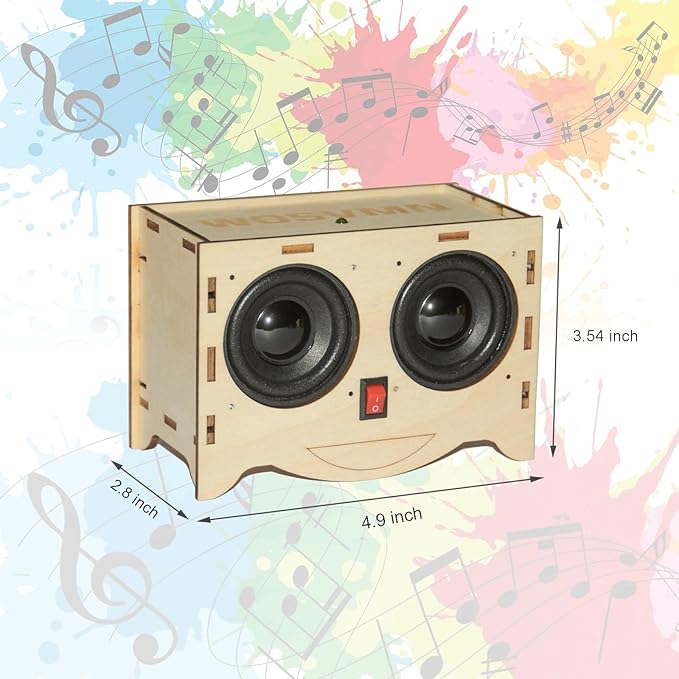 Craft Kit - DIY Bluetooth Speaker Kit, Build Personalized Wood Case Speaker Set, Learning STEM Gifts for Teens