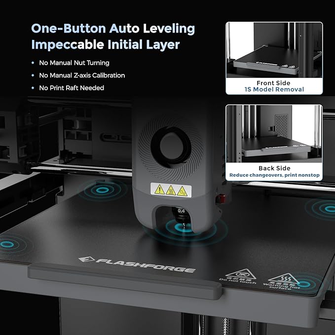 FLASHFORGE Adventurer 5M 3D Printer with Fully Auto Leveling, Max 600mm/s High Speed Printing, 280°C Direct Extruder with 3S Detachable Nozzle, CoreXY All Metal Structure, Print Size 220x220x220mm