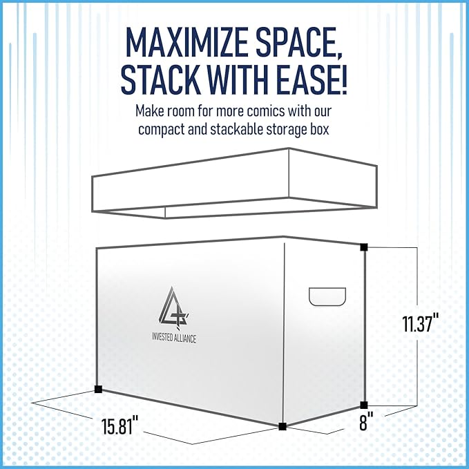 Premium Short Comic Book Storage Box (3 Pack - White). Thick Cardboard Comic Book Box/Cabinet. Comics Books Bin for 150-175 Collectibles. Comics Boxes Storage Case/Cabinet to Showcase Collectibles.