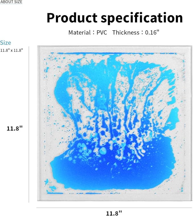Art3d Liquid Fusion Activity Play Mat for Kids, Pack of 9 Tiles 12" X 12", Transparent Substrate