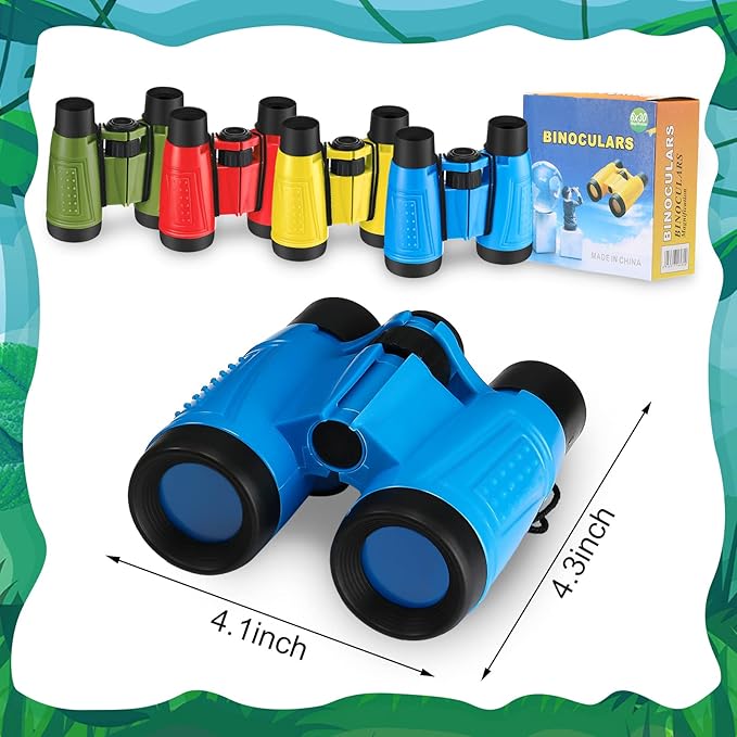 Leyndo 24 Pieces Kids Binoculars with Neck String Assorted Colors Novelty Toy Binoculars for Kids Camping Party Supplies Nature Exploration Toys for Outdoors Indoors Sightseeing, Camping, Birdwatching