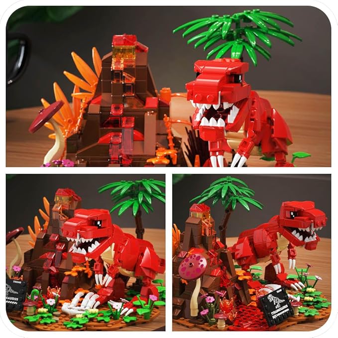 Dinosaur World T-Rex Building Set- Compatible with Lego Sets for Boys 8-14, Jurassic Volcano Era Building, Birthday Gift Set for Boys & Girl (559 Pcs)