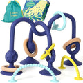 Jumble Jangle Baby Teething Toys – BPA-Free, Multi Purpose High Chair Toys for Babies: Suction Teething Relief with Sensory Toy Textures for Infants and Toddlers 0–24+ Months (Dark)