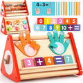 Preschool Learning Toys for Toddlers 2-4, 5-in-1 Montessori Math Manipulatives Number Counting Blocks Abacus Fraction for Kids, Educational Toys for 3-5 Year Old Boys Girls Birthday Gifts