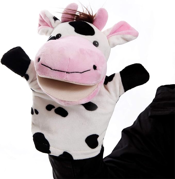 Animal Hand Puppets Set for Kids & Adults - 12.5" Premium Quality Soft Plush Toys with Movable Mouths - Perfect for Storytelling, Teaching, Preschool, Role-Play - Durable, Vibrant, Educational Puppets