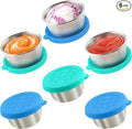 6x1.6 Oz Salad Dressing Containers With Lids, Small Leakproof Reusable Stainless Steel Salad Dressing Container To Go For Lunch Boxes,Sauce containers, Picnics,Travel Meal Prep And Kitchen Storage.