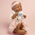 Full Silicone Baby Dolls,16.65 in Silicone Realistic Newborn Baby Doll, Non Vinyl 1:1 Lifelike Reborn Sleeping Dolls (Bella-Maroon)