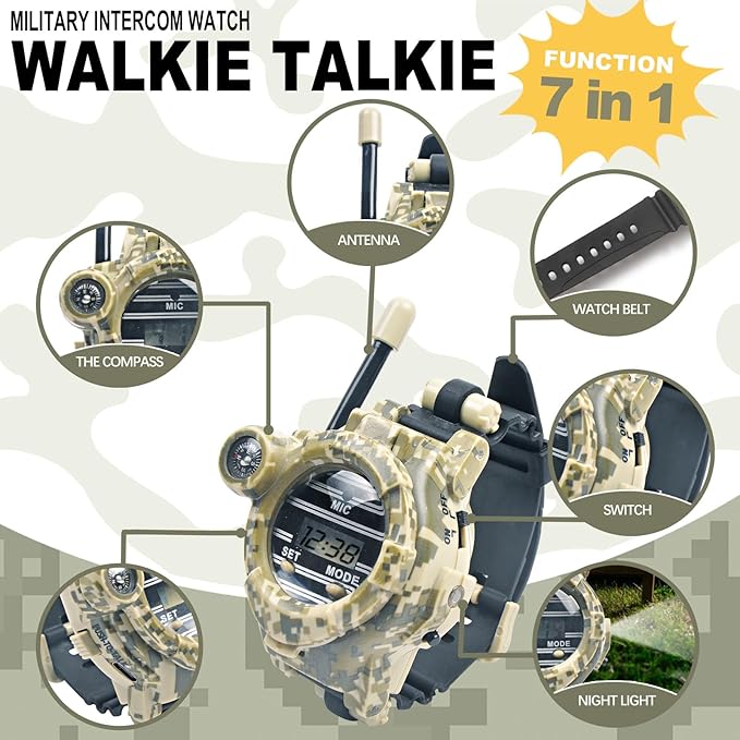 Rechargeable Walkie Talkie for Kids Two-Way Radio Walky Talky with Flashlight Children Outdoor Game Interphone Toy Game and Gifts for Boy and Girl Age 4 to 12