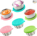 6x1.6 Oz Salad Dressing Containers With Lids, Small Leakproof Reusable Stainless Steel Salad Dressing Container To Go For Lunch Boxes,Sauce containers, Picnics,Travel Meal Prep And Kitchen Storage.