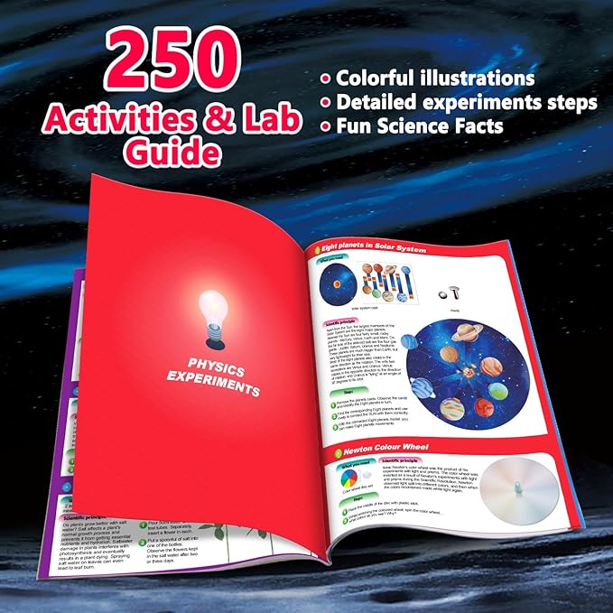 UNGLINGA 250+ Science Experiments Kits for Kids, Boys Girls Toys Birthday Gifts Ideas, Chemistry Set, S.T.E.M Educational Project, Volcano Scientist Kit