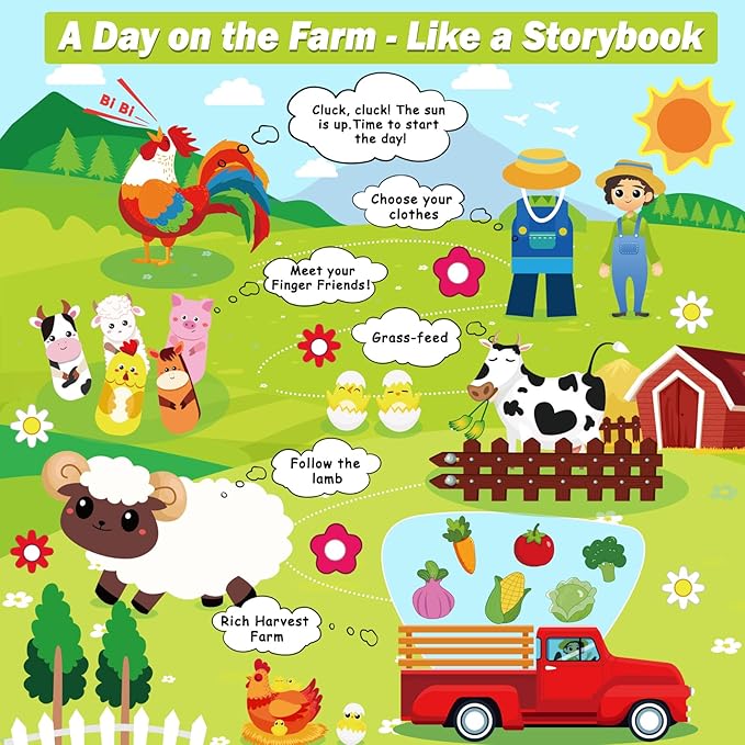 Busy Board for Toddlers 1-3, Farm Animals Quiet Busy Book for 1 Year Old, Felt Montessori Toys Educational Learning Activity Books, Airplane Car Travel Toys for Boys Girls Kids Birthday Gifts