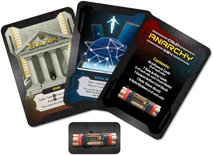 Coup: Rebellion G54 - Anarchy Card Game Expansion – Add New Roles & Actions – 3-6 Players Ages 14+ – Fast-Paced Strategy & Bluffing Game
