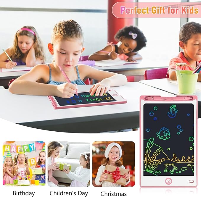 Hockvill LCD Writing Tablet for Kids 8.8 Inch, Toys for Girls Boys Drawing Pad for 3 4 5 6 7 Year Old Kids Toys, Children’s Day Gift Toddler Doodle Board Travel Essentials, Birthday Gift for Children