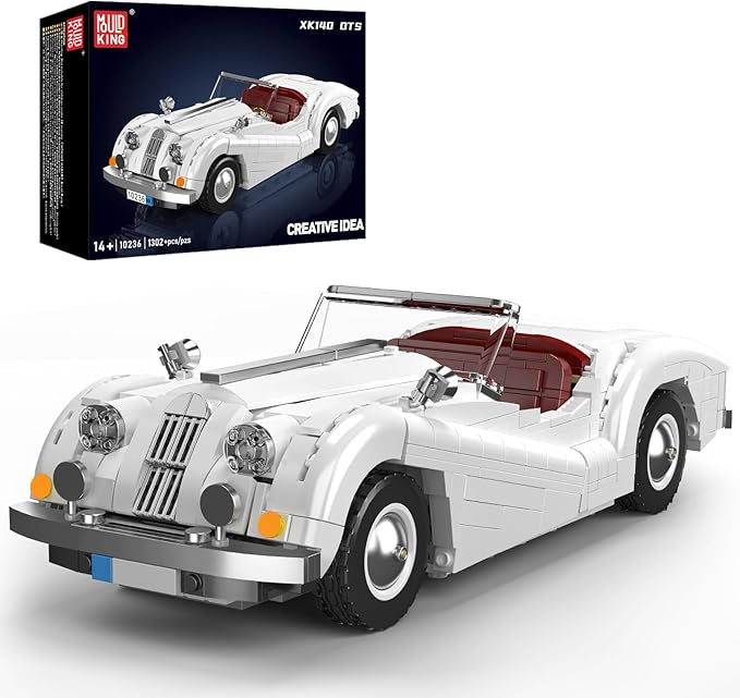 Mould King 10236 Supercar Car Building Set, MOC Sport Car Model Kit, Convertible Classic Racing Building Blocks Set, Home Decoration Gift for Teens Adults(1302 PCS)