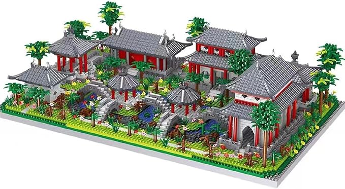 LanZhon Architecture of Suzhou Garden Micro Building Blocks Set,Large Creative Building Set Toys Gifts for Adults and Kids, 3988PCS Micro Mini Bricks Kit for Display