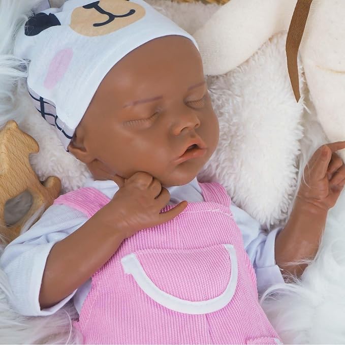Reborn Baby Dolls Silicone Full Body 16.9in Weighted Real Life Closed-Eyes Girl Dolls Lifelike Newborn Baby Soft Body Flexible Limbs Not Vinyl