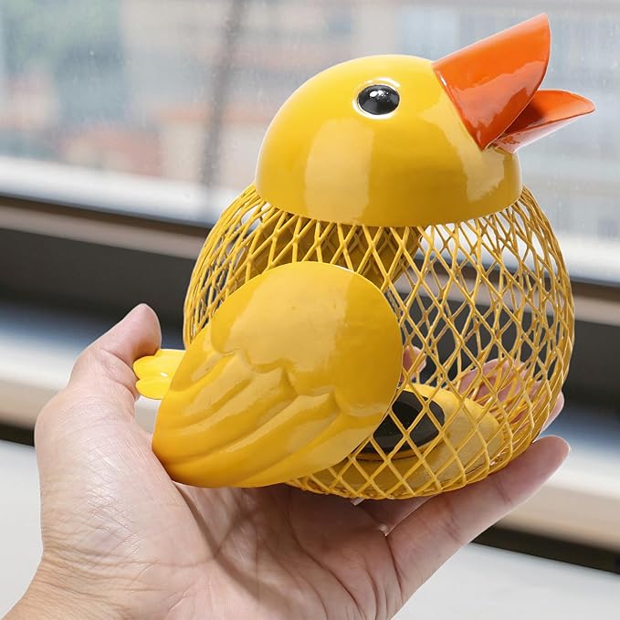 5 inches Coin Jar Duck Piggy Bank, Saving Box Metal Money Organizer,Kid's Coin Bank Hand Made,Anti-Rust Coin Piggy Bank for Kids and Adults,Money Container for Girl and Boy