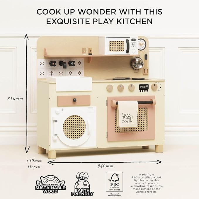 Le Toy Van – Large Wooden Kitchen Furniture Set | Grand Kitchen Cabinet and Appliance Pretend Play Set – Suitable for 36+ Months