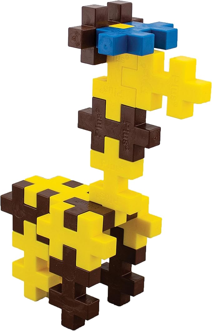 PLUS PLUS Big - Instructed Tube - 15 Piece Giraffe - Construction Building Stem/Steam Toy, Interlocking Large Puzzle Blocks for Toddlers and Preschool