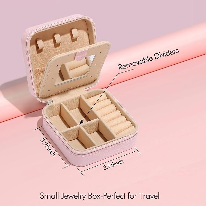 Parima Back to School Jewelry Case, School Supplies for Teen Girls Jewelry Box | High School Travel Accessories for Girls | School Travel Essentials Small Jewelry Box - Letter N, Pink