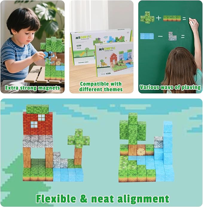 Magnetic Blocks 200PCS STEM Toys for Kids Ages 3-8, Magnet Building Blocks Educational Construction Kit, Creative Magnetic Tiles Stacking Blocks，Birthday Gifts for Toddler Boys