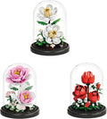 Mini Brick Flower Building Kit with Display Cover- 500PCS Micro Bricks for Realistic Artificial Flowers, Gardenia,Rosa multiflora Thunb and Rose,Perfect for Home Decor and Gifts