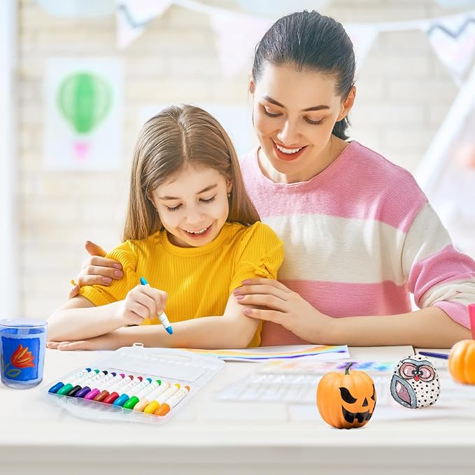 M&G 24 Colors Upgraded Food-grade Paint Sticks, Tempera paint sticks for kids and student, Washable paint, Non- Toxic, Super Quick Drying, Art Gifts for Your Kids and Artists