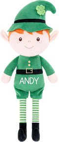 Gloveleya Personalized St Patrick's Day Plush with Your Name - Cute Custom Boy Doll Irish Soft Plush Doll for Girls Plush Doll Customized Gifts - Muñecas de Trapo Personalizadas para Niñas