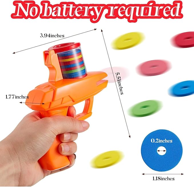 Sumind 2 Pieces Foam Disc Launcher Zip Shot Shooter Disc Shooter (Orange, Green)