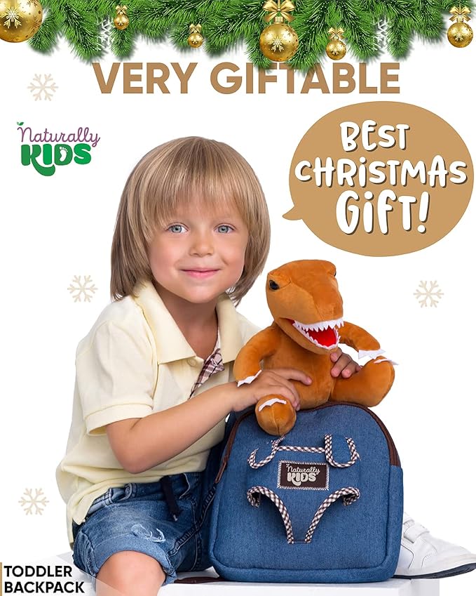 Mini Backpack for Kids w Dinosaur Toy, Mini Backpack for Toddler Boys, Gift for 2 3 4 5 Year Old Girl Boy