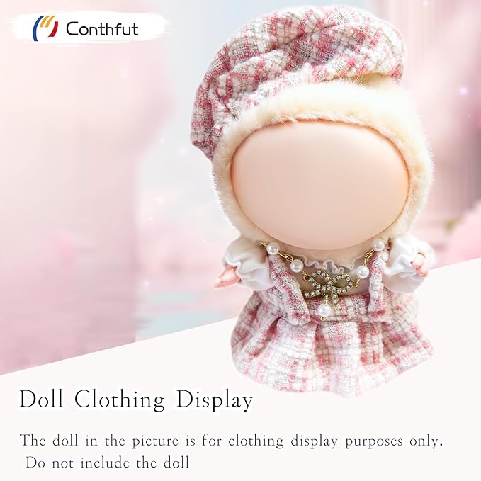 Doll Clothes,17cm/15cm Dolls Outfit Set,Dress for Doll,Stylish Clothes Set Dress Up (No Doll) (Pink)